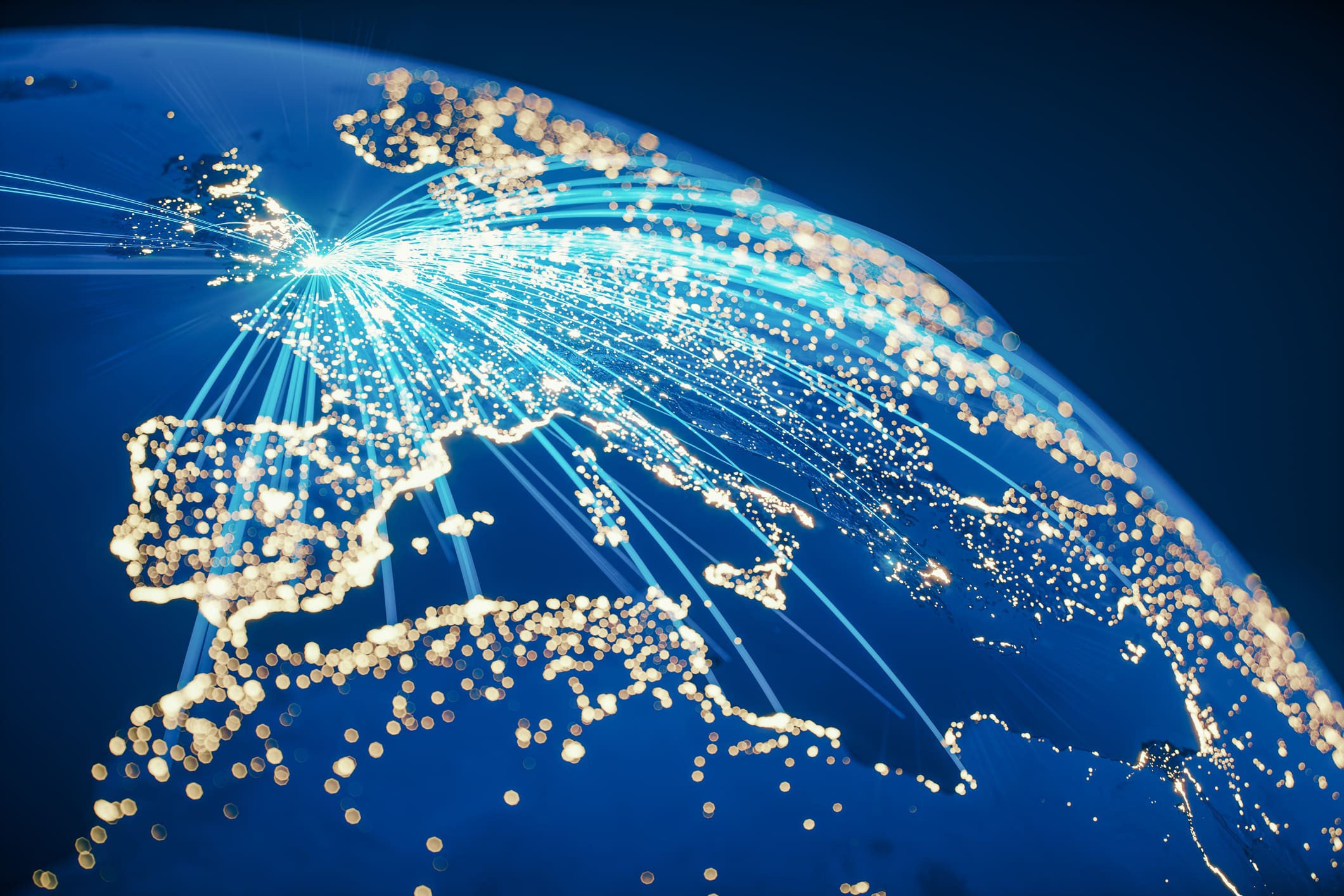 Global Communication From United Kingdom (World Map Credits To NASA)